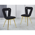 Accent Chairs with Gold and Black Powder-Coated Frame, Set of 2