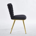 Accent Chairs with Gold and Black Powder-Coated Frame, Set of 2