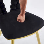 Accent Chairs with Gold and Black Powder-Coated Frame, Set of 2