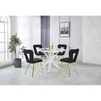 Accent Chairs with Gold and Black Powder-Coated Frame, Set of 2