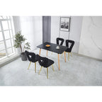 Accent Chairs with Gold and Black Powder-Coated Frame, Set of 2