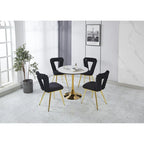 Accent Chairs with Gold and Black Powder-Coated Frame, Set of 2