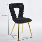 Accent Chairs with Gold and Black Powder-Coated Frame, Set of 2