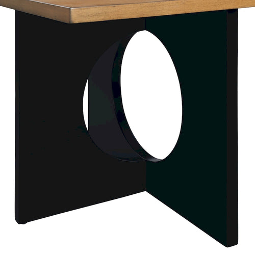 47" Rectangular Coffee Table with Tempered Glass Shelf