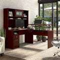 60" L-Shaped Sit-to-Stand Desk with Hutch and File Drawer