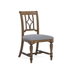 Gray Wood Upholstered Dining Chair - 22 x 40 x 26
