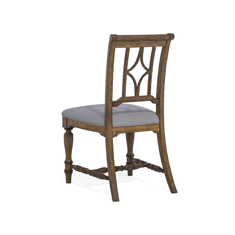 Gray Wood Upholstered Dining Chair - 22 x 40 x 26