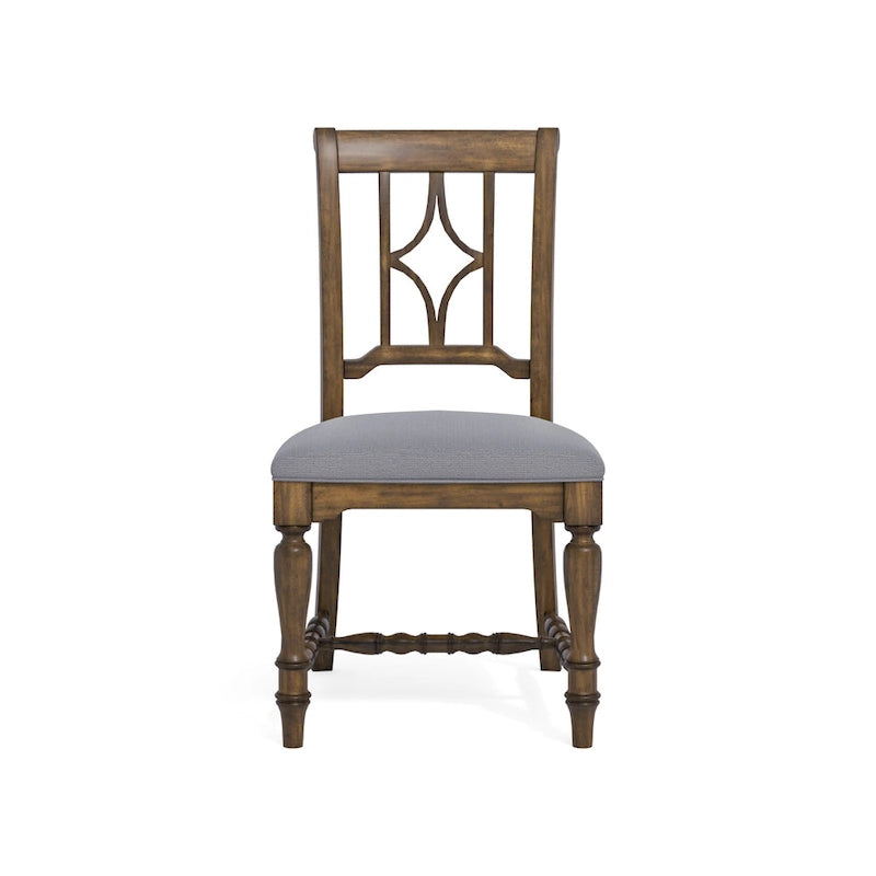 Gray Wood Upholstered Dining Chair - 22 x 40 x 26