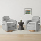 Sherpa Swivel Barrel Chair, Set of 2