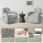 Sherpa Swivel Barrel Chair, Set of 2