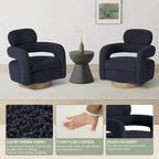 Sherpa Swivel Barrel Chair, Set of 2