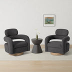 Sherpa Swivel Barrel Chair, Set of 2