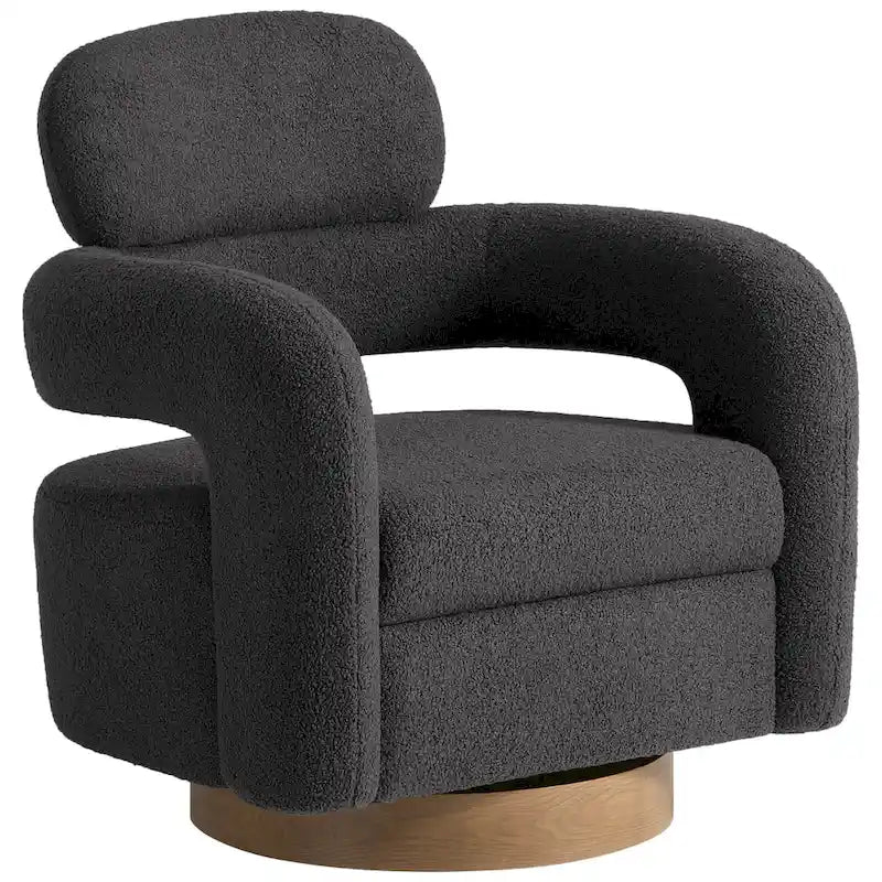 Sherpa Swivel Barrel Chair, Set of 2