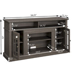 Classic American TV Stand with 4 Storage Shelf and 2 Storage Cabinet for Family Living Room or Office