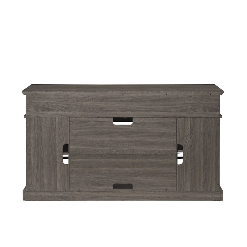 Classic American TV Stand with 4 Storage Shelf and 2 Storage Cabinet for Family Living Room or Office