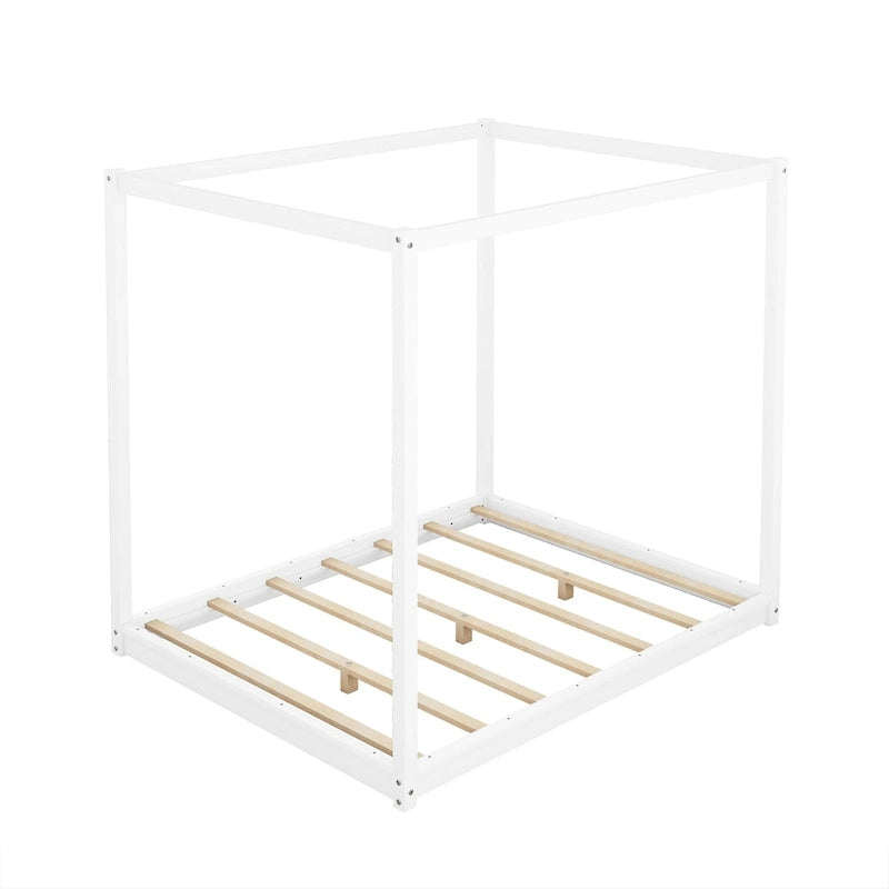 Low Canopy Platform Bed in Pine Wood and MDF – Queen/King