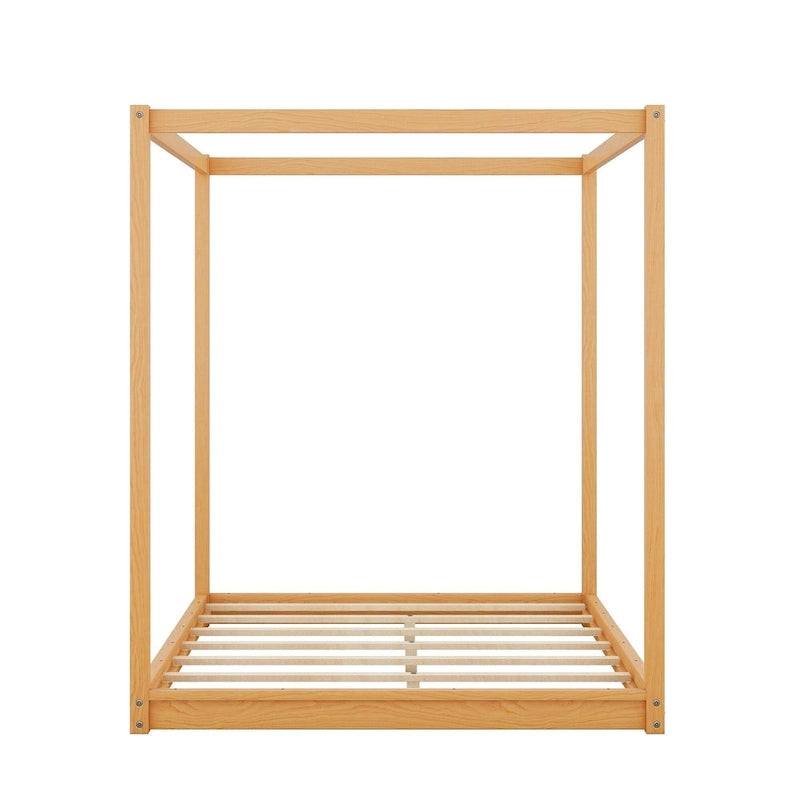 Low Canopy Platform Bed in Pine Wood and MDF – Queen/King