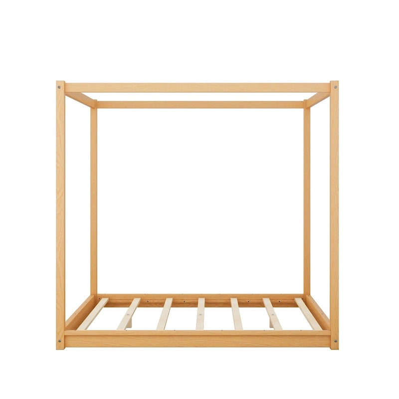 Low Canopy Platform Bed in Pine Wood and MDF – Queen/King
