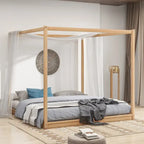 Low Canopy Platform Bed in Pine Wood and MDF – Queen/King