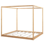 Low Canopy Platform Bed in Pine Wood and MDF – Queen/King