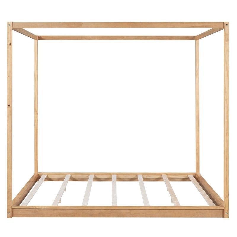 Low Canopy Platform Bed in Pine Wood and MDF – Queen/King