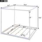 Low Canopy Platform Bed in Pine Wood and MDF – Queen/King
