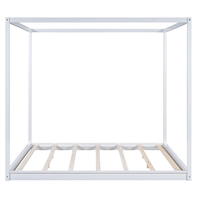 Low Canopy Platform Bed in Pine Wood and MDF – Queen/King