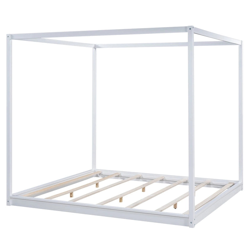 Low Canopy Platform Bed in Pine Wood and MDF – Queen/King