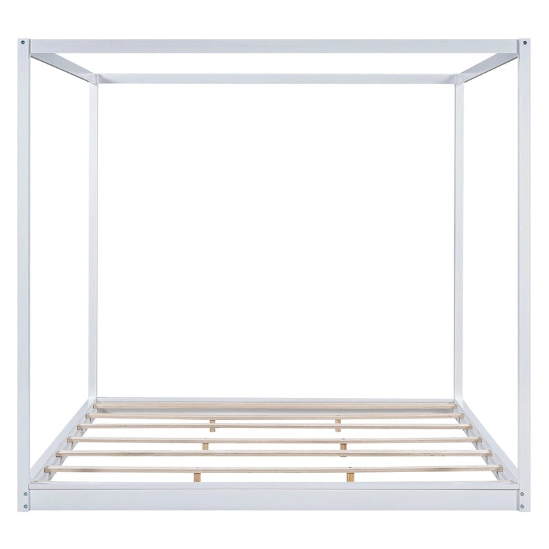 Low Canopy Platform Bed in Pine Wood and MDF – Queen/King