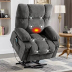 Power Lift Recliner with Heat, Massage, USB Charging – Blue