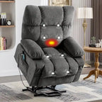 Power Lift Recliner with Heat, Massage, USB Charging – Blue