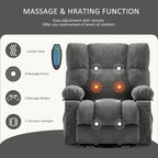 Power Lift Recliner with Heat, Massage, USB Charging – Blue