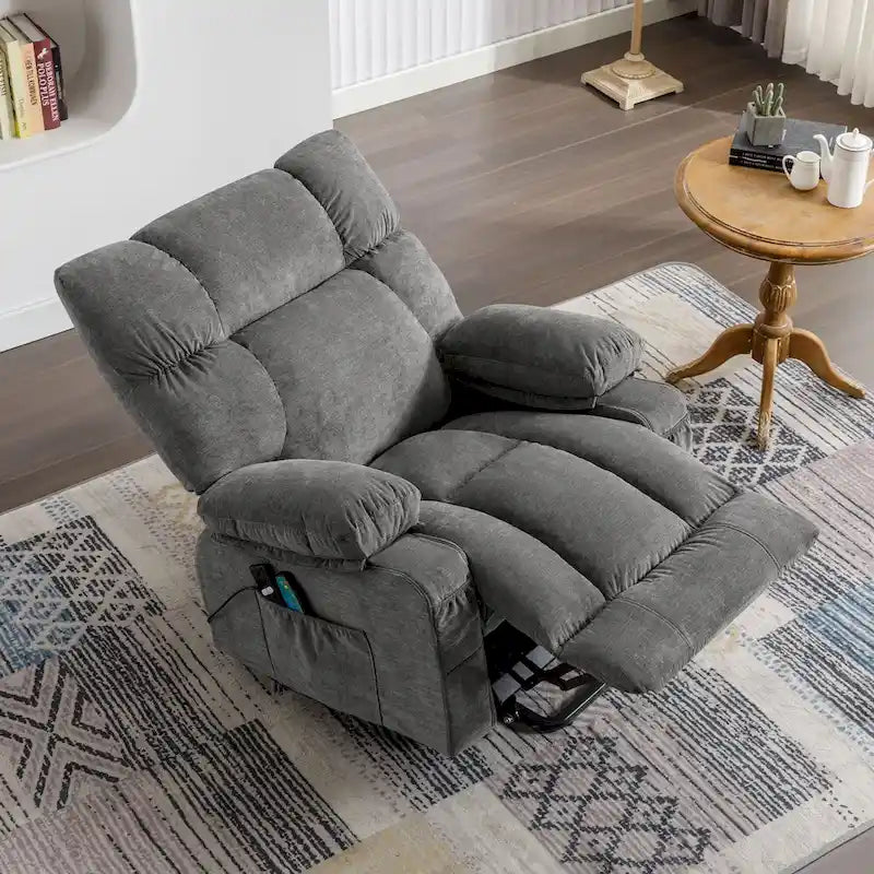 Power Lift Recliner with Heat, Massage, USB Charging – Blue