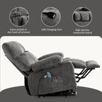 Power Lift Recliner with Heat, Massage, USB Charging – Blue