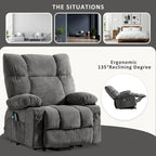 Power Lift Recliner with Heat, Massage, USB Charging – Blue