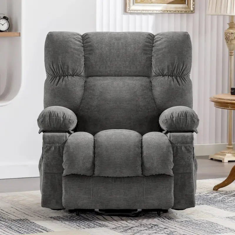 Power Lift Recliner with Heat, Massage, USB Charging – Blue