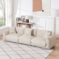 111" Oversized 3-Seater Sofa with Metal Legs – Black Sherpa