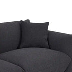 111" Oversized 3-Seater Sofa with Metal Legs – Black Sherpa