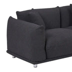 111" Oversized 3-Seater Sofa with Metal Legs – Black Sherpa