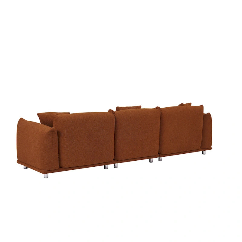 111" Oversized 3-Seater Sofa with Metal Legs – Black Sherpa