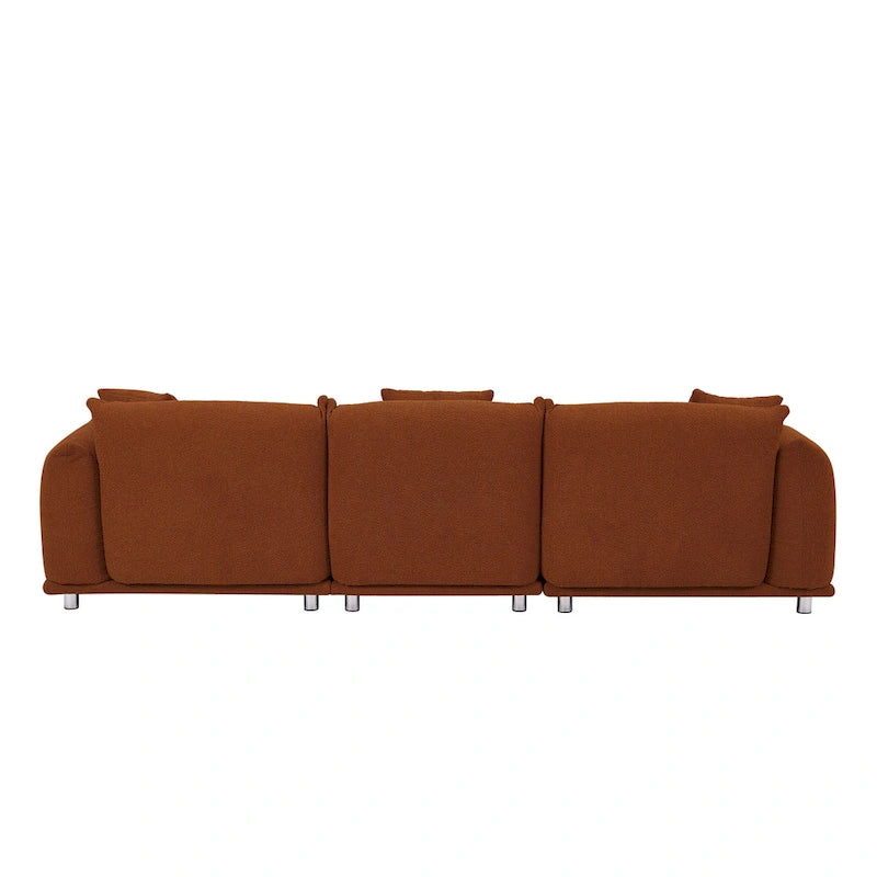 111" Oversized 3-Seater Sofa with Metal Legs – Black Sherpa