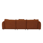 111" Oversized 3-Seater Sofa with Metal Legs – Black Sherpa