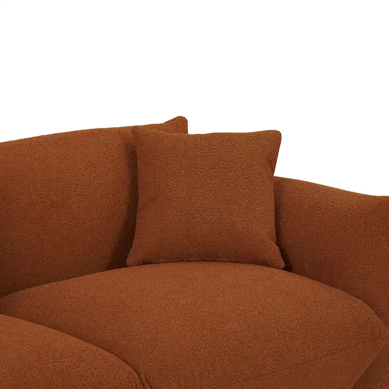 111" Oversized 3-Seater Sofa with Metal Legs – Black Sherpa