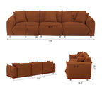 111" Oversized 3-Seater Sofa with Metal Legs – Black Sherpa