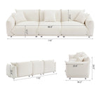 111" Oversized 3-Seater Sofa with Metal Legs – Black Sherpa