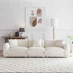 111" Oversized 3-Seater Sofa with Metal Legs – Black Sherpa