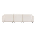 111" Oversized 3-Seater Sofa with Metal Legs – Black Sherpa