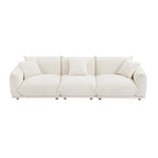 111" Oversized 3-Seater Sofa with Metal Legs – Black Sherpa