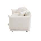 111" Oversized 3-Seater Sofa with Metal Legs – Black Sherpa