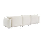 111" Oversized 3-Seater Sofa with Metal Legs – Black Sherpa